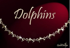 Dolphins - náramek zlacený